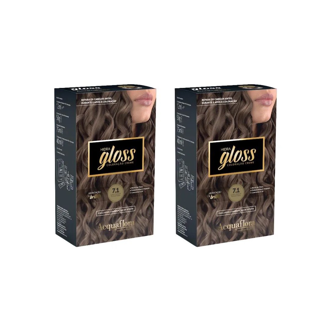 Coloraçao Acquaflora Hidra Gloss 7.1 Louro Nat Acinz-Kit 2un