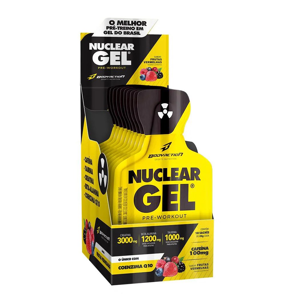 Nuclear Rush Gel Display C/10 Saches 25g Frutas Vermelhas