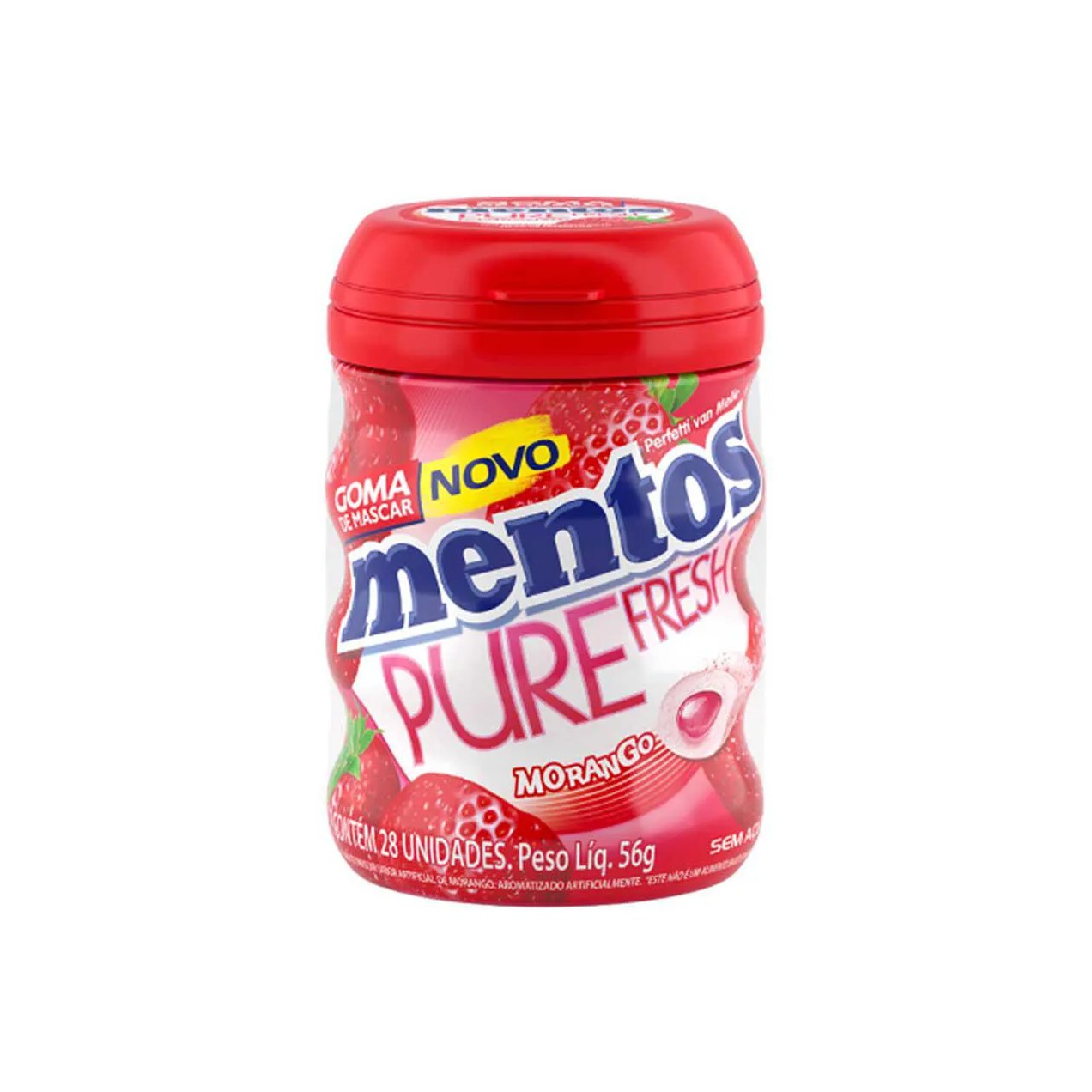 Goma de Mascar Mentos Pure Fresh Morango 56g