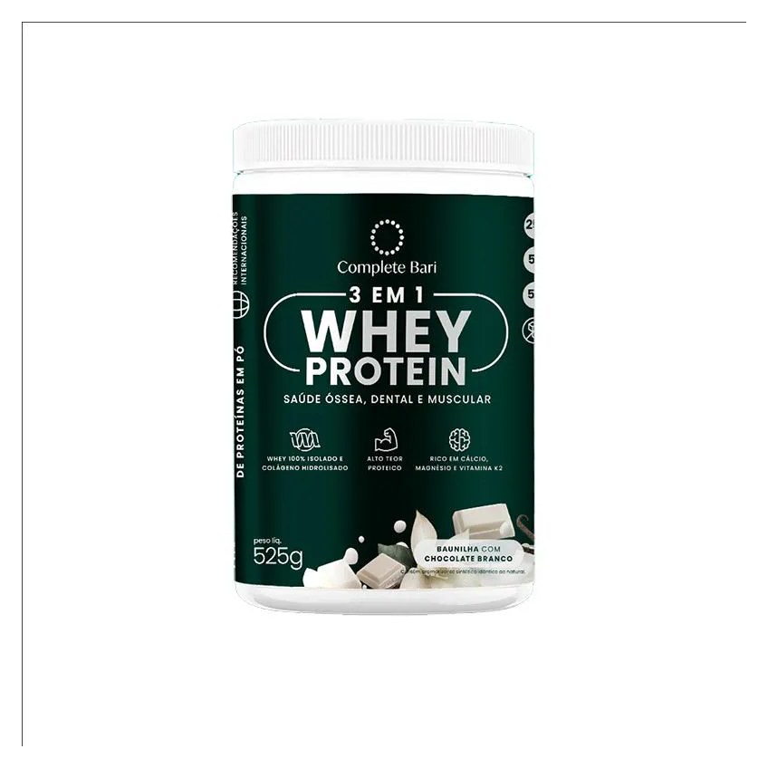 Whey Isolado 3 em 1 Baunilha com Chocolate 525gr Complete Bari