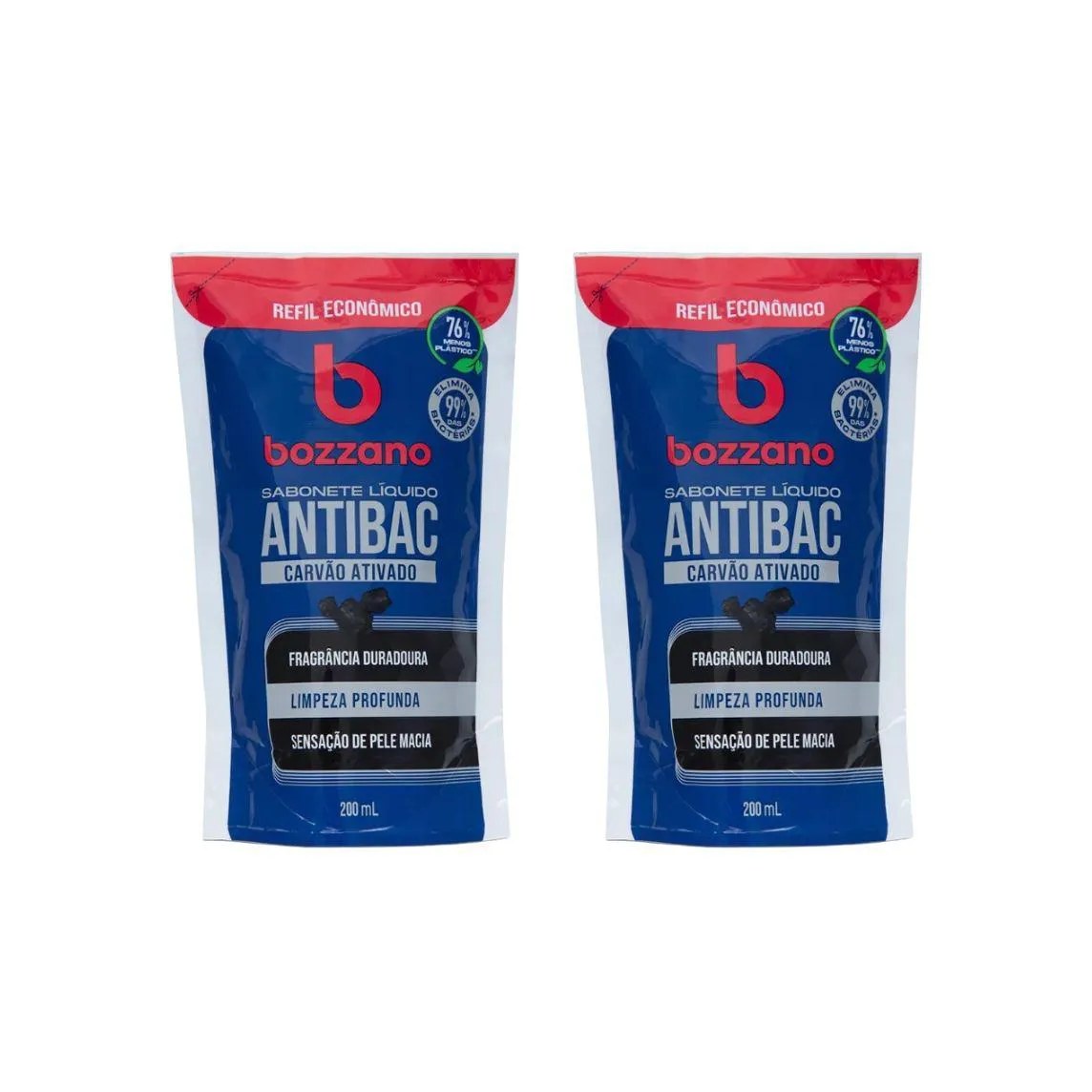 Sabonete Liquido Bozzano Carvao Ativado Refil 200ml - 2un