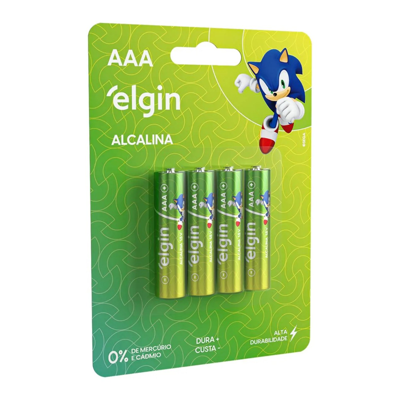 Pilha Alcalina Aaa Palito Elgin Blister Com 4 Unidades
