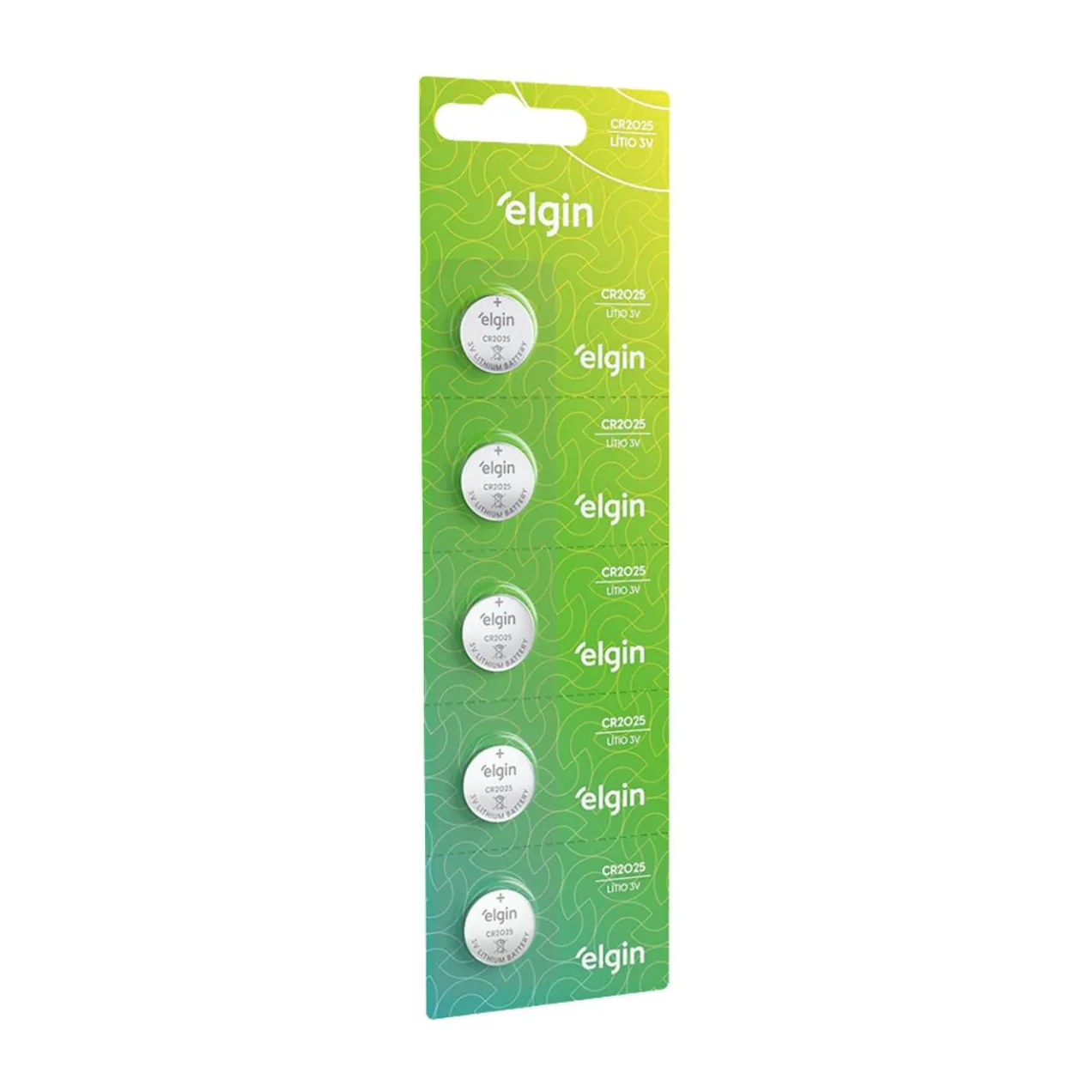 5 Baterias Pilha Moeda Cr2025 3v Blister Cartela Elgin