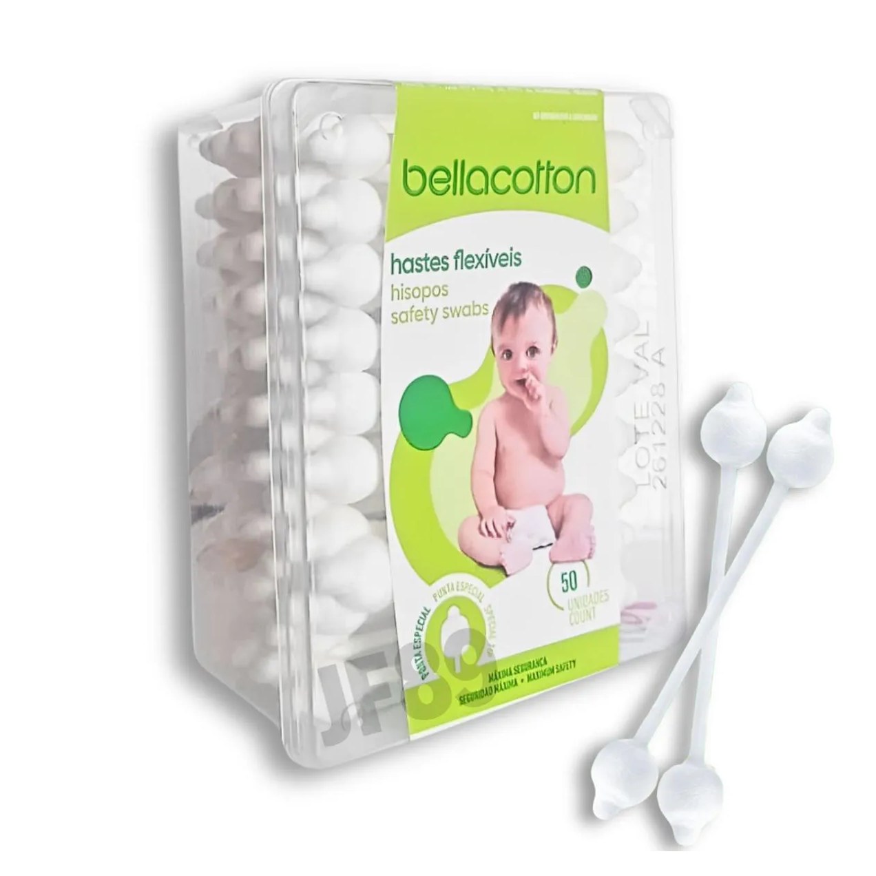 Haste Flexível Cotonete Bebe Bellacotton Caixa C/ 50unidades