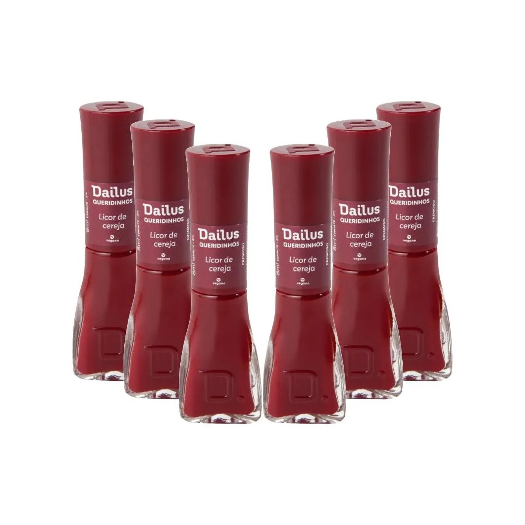 Kit Esmaltes Dailus Cremoso Queridinhos Licor de Cereja (6 Unidades)