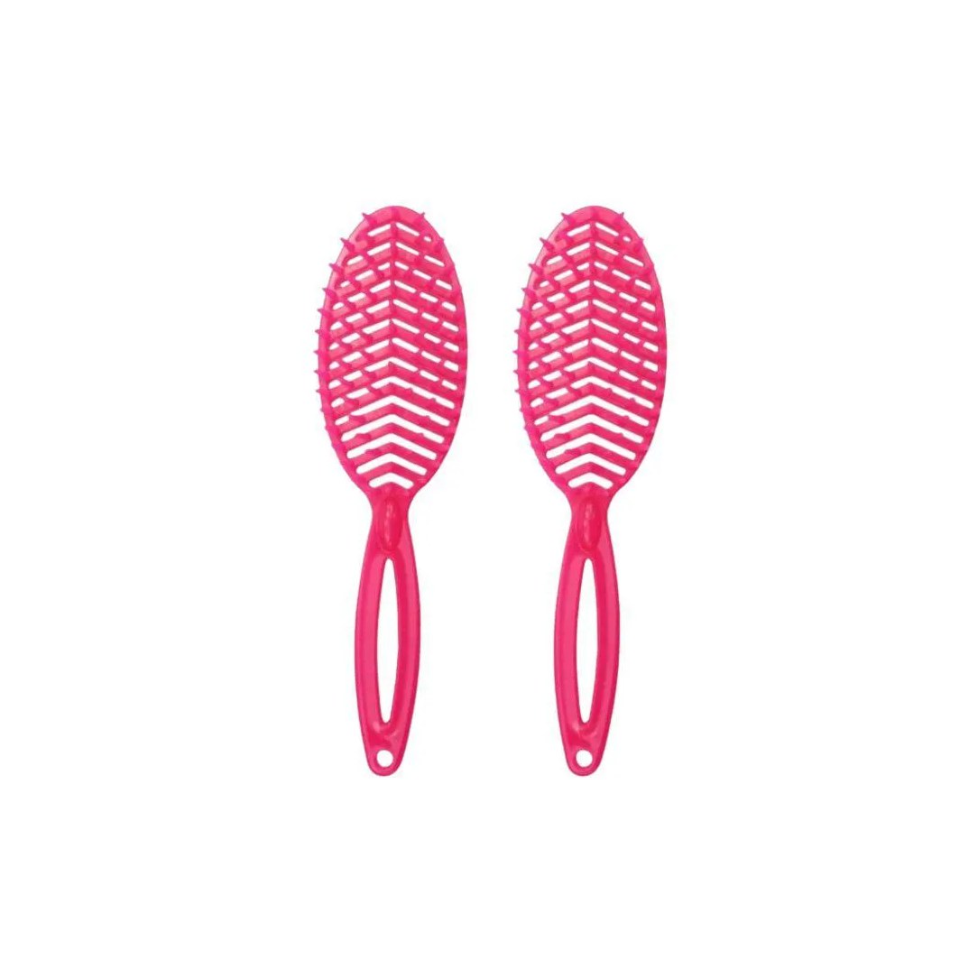 Escova de Cabelo Darma Flex Oval 338 Pink - Kit C/ 2un
