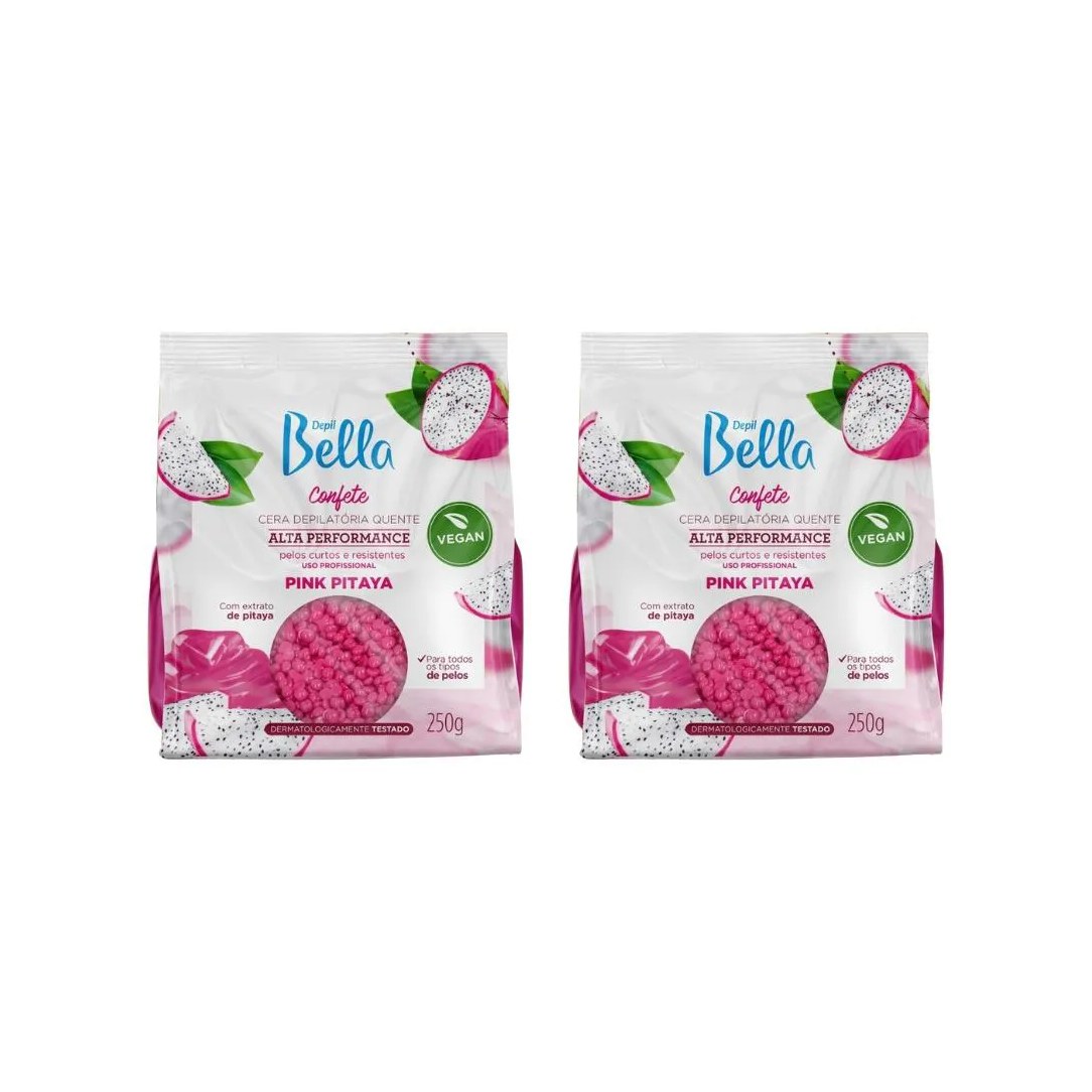 Depilatorio Depil Bella Cera Confete 250g Pink - Kit C/ 2un