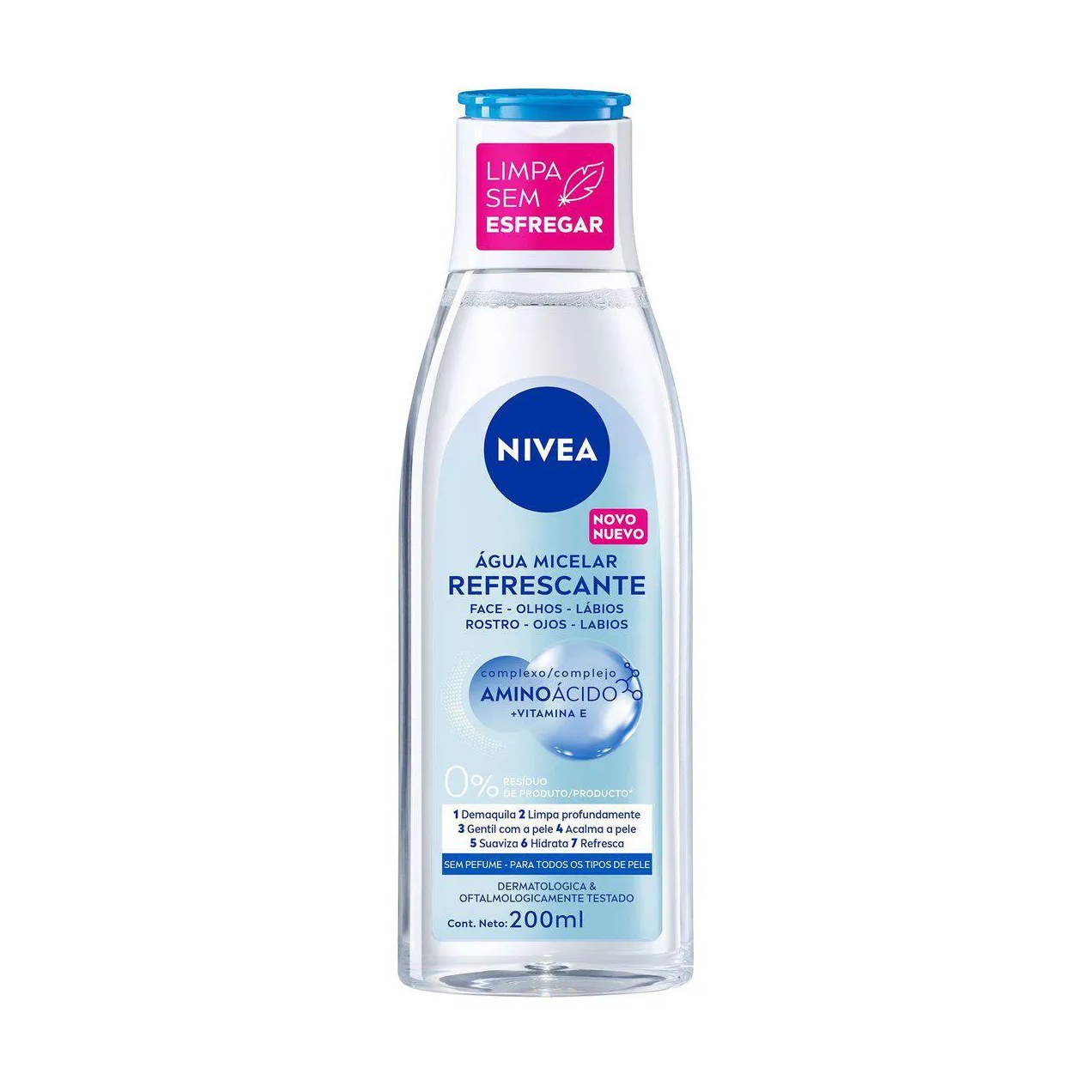 Kit Nivea Demaquilante Bifásico 125ml + Água Micelar 7 em 1 Refrescante 200ml + Mousse de Limpeza Facial 150ml