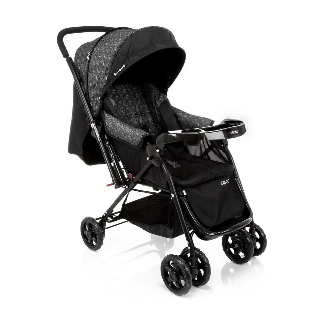 Carrinho de Bebê Reverse Cosco - Preto Rajado