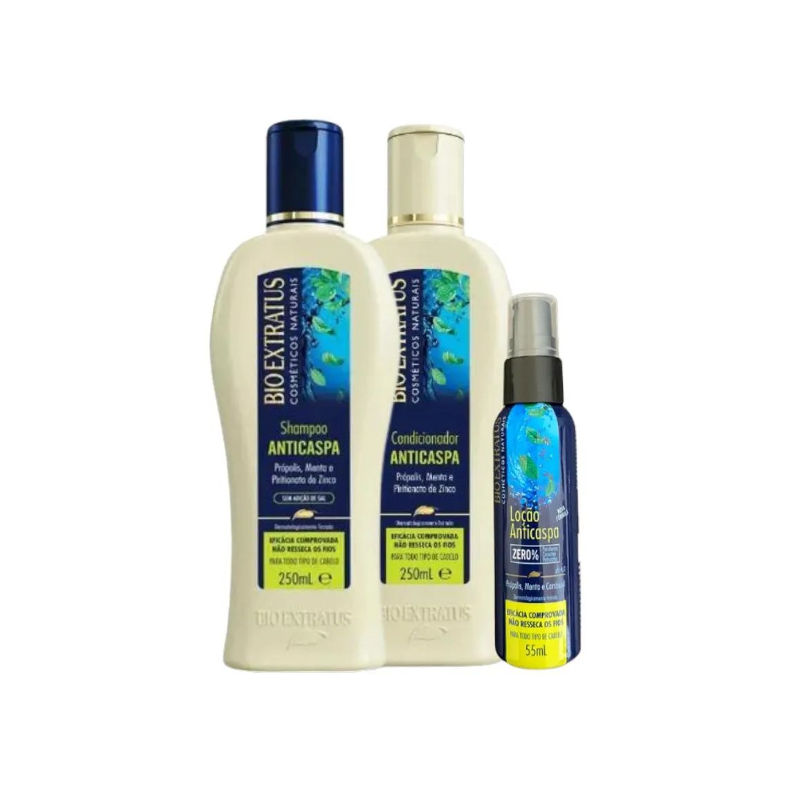 Kit Loção Anti Caspa, Tratamento, Limpeza e Hidratação