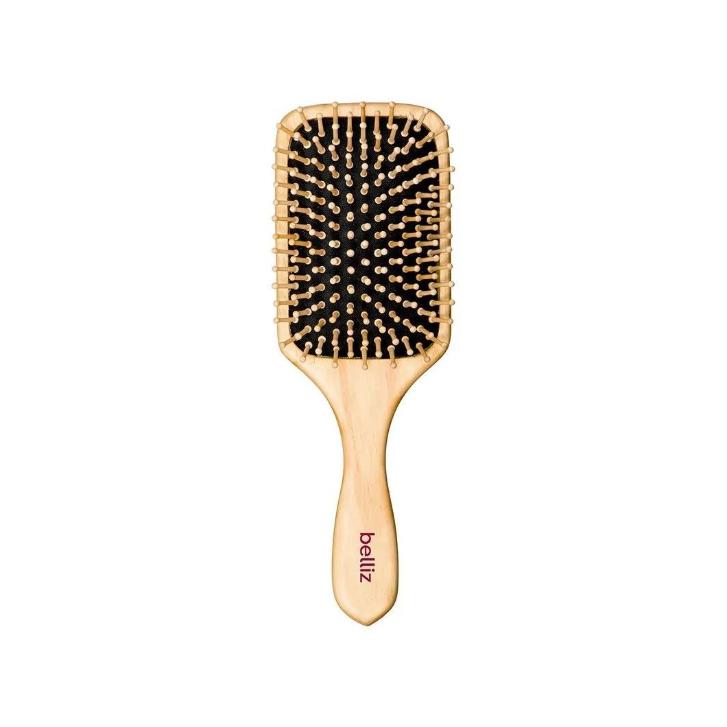 Escova Wood Raquete Com Cerdas de Madeira Belliz - 445