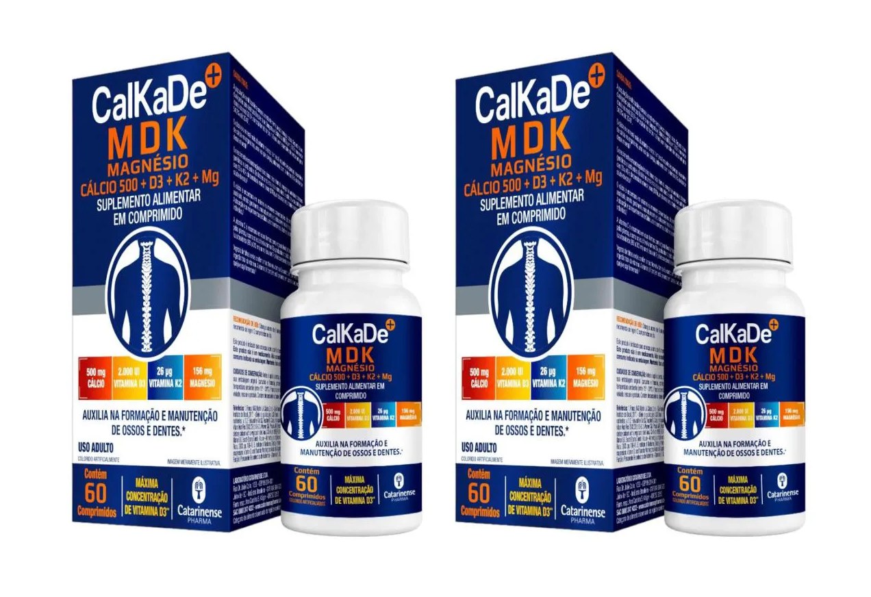 2 Caixas Suplemento Alimentar Calkade Mdk 60 comprimidos