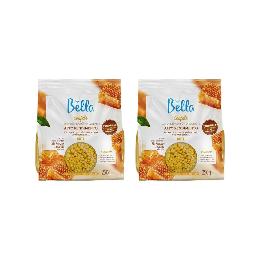 Depilatorio Depil Bella Cera Confete 250g Mel - Kit C / 2un