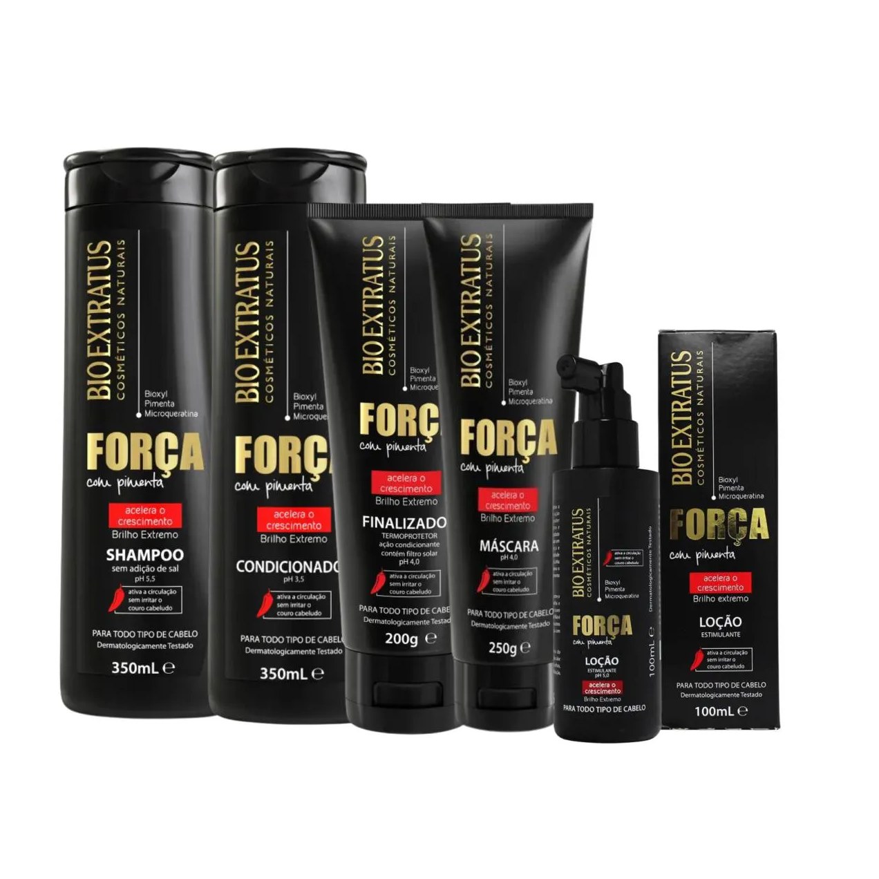Kit Completo Cabelos Mais Forte Com Pimenta - Bio Extratus