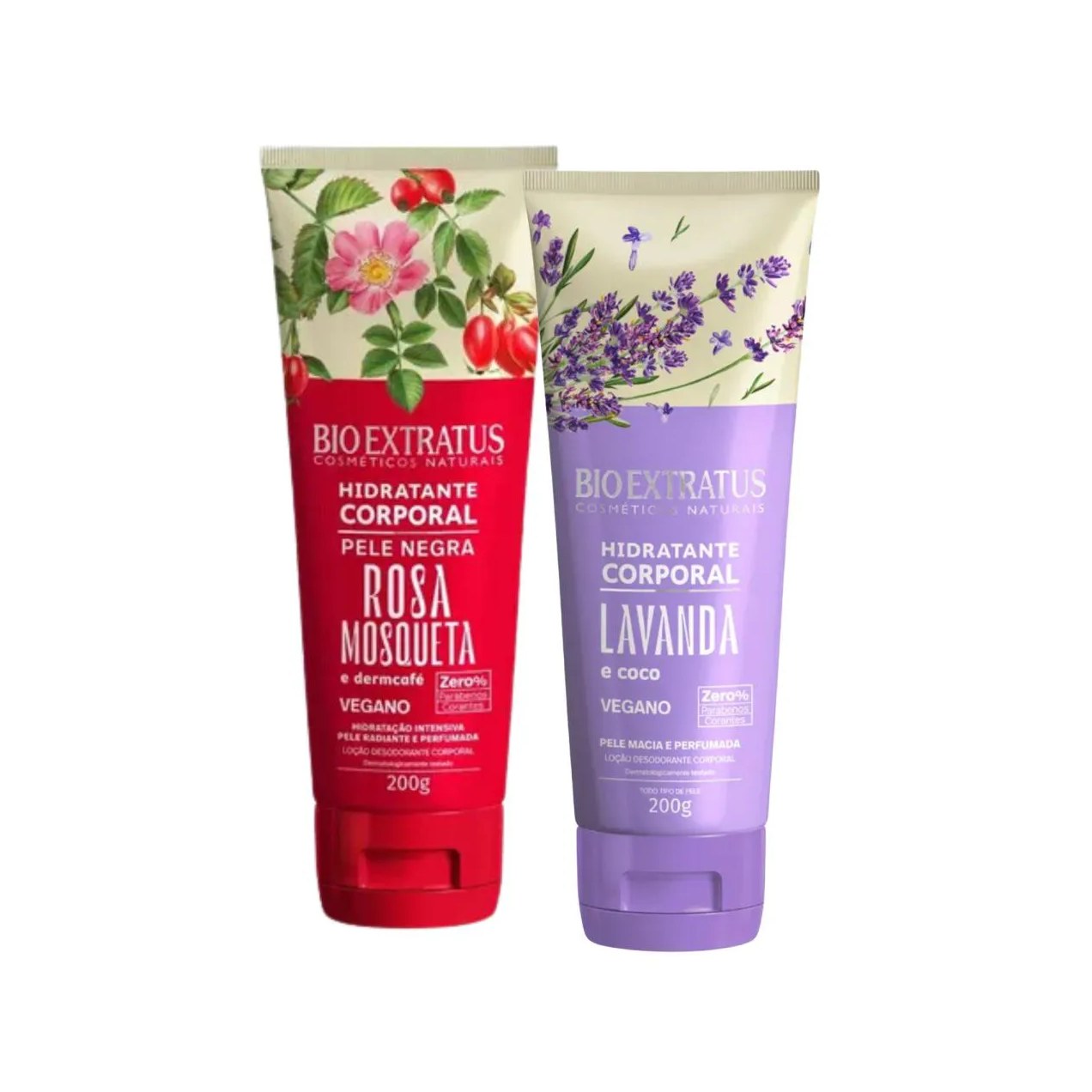 Kit 2 Hidratante Corporal Lavanda Rosa Mosqueta Bio Extratus
