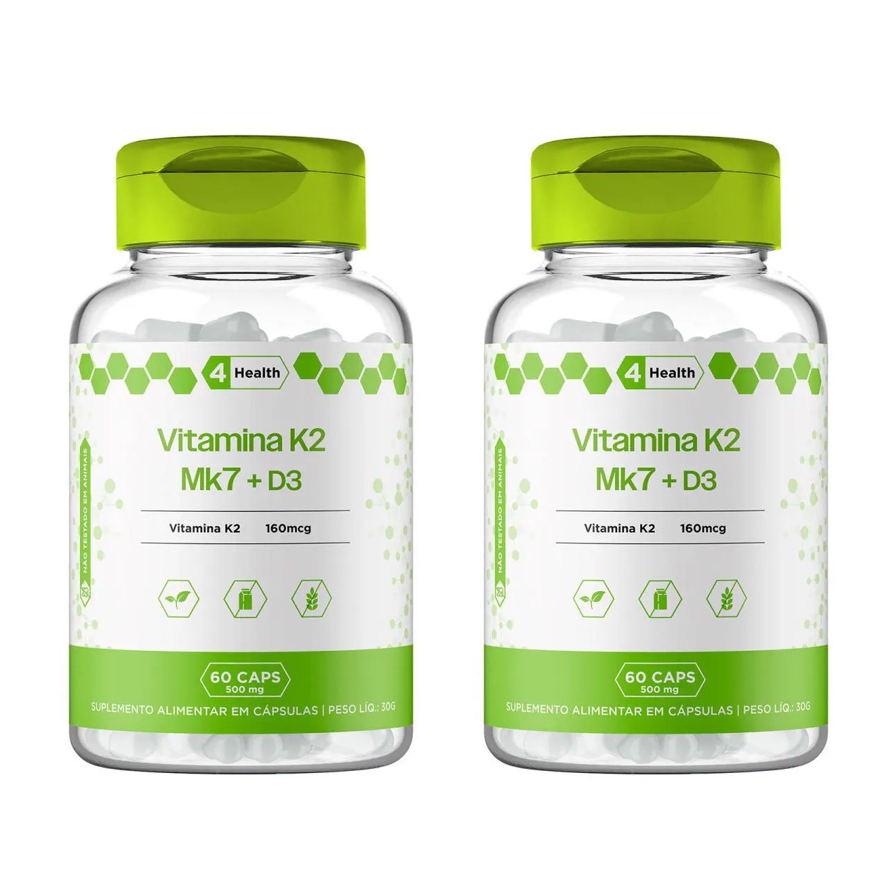 Vitamina K2 Mk7 160mcg + D3 2000ui - 4 Health - 2 Potes