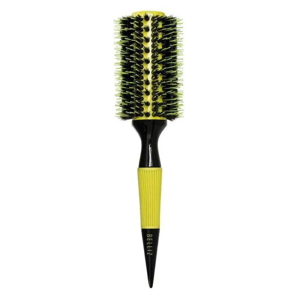 Escova de Cabelo Madeira Premium Color Cerâmica 33mm - Belliz