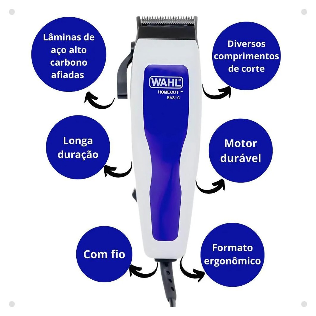 Máquina de Corte Wahl Homecut Basic 14 Pieces 220v