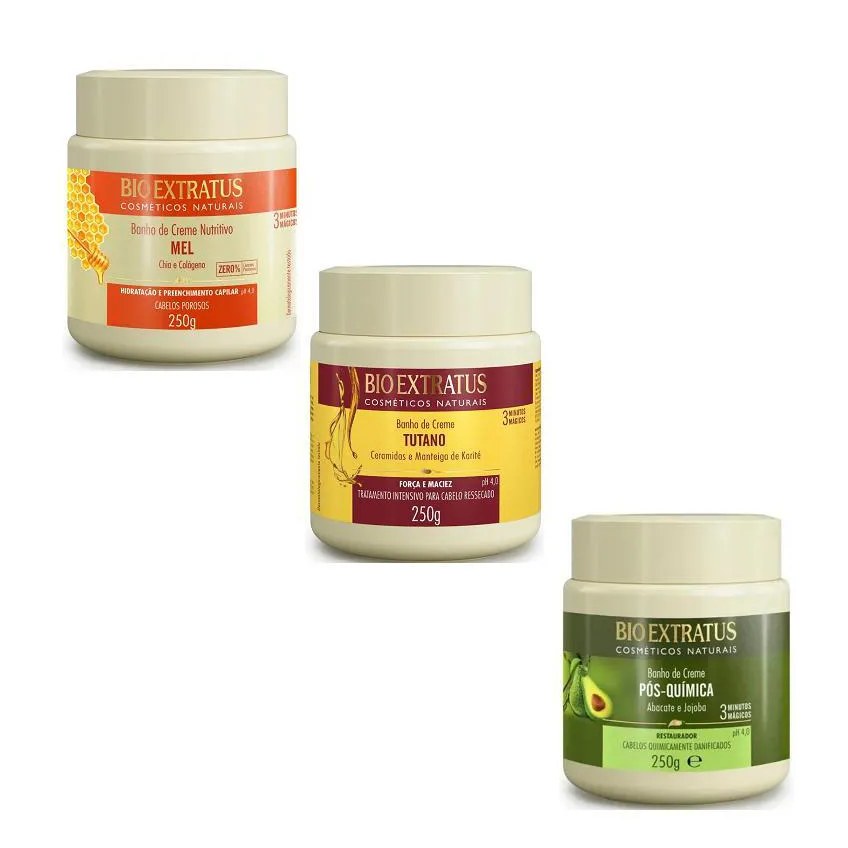 Kit Cronograma Capilar Nutrição Mel + Tutano + Pós Química 250 Gr