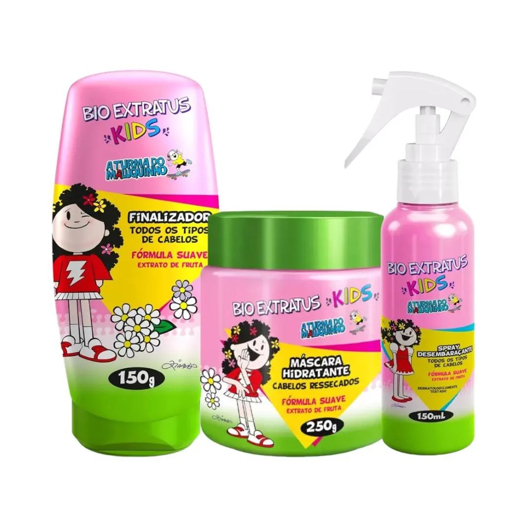 Kit Infantil Finalização Kids 1 Máscara 240G 1 Finalizador 150G 1 Spray 150Ml