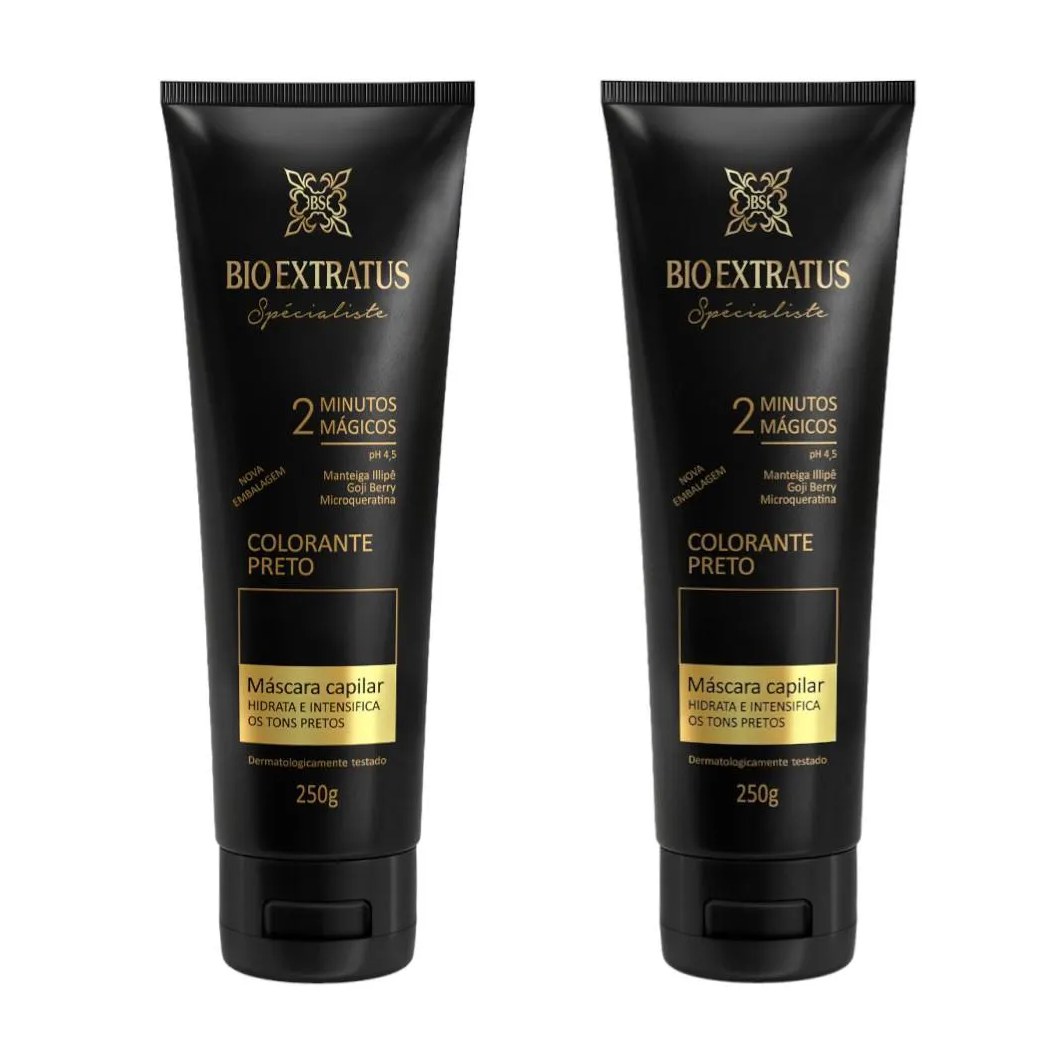 Kit 2 Mascaras Colorante Preta Reaviva A Cor e Trata 250 Gr