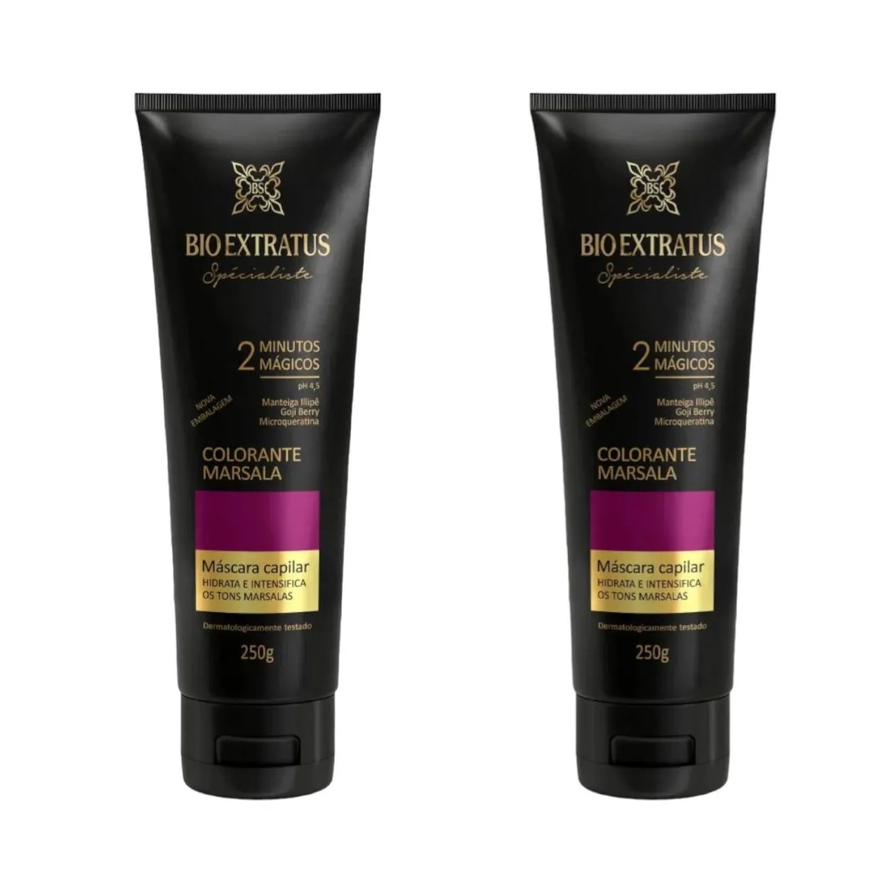 Kit 2 Mascara Colorante Marsala Reaviva A Cor e Trata 250 Gr