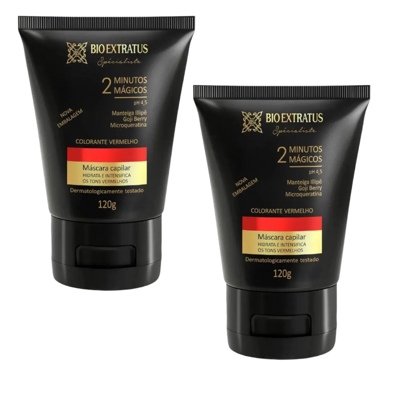 Kit 2 Mascara Colorante Vermelha Reaviva A Cor e Trata 120 Gr