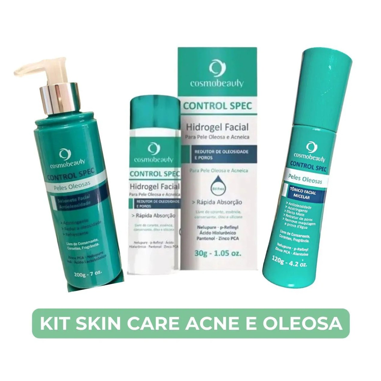 Kit Cosmobeauty 3 Produtos Skin Care Acne E Oleosa