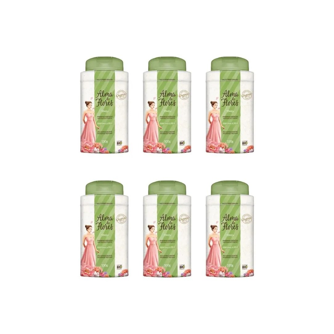 Talco Alma de Flores 100g Finiss Essencias Classico - Kit C6un