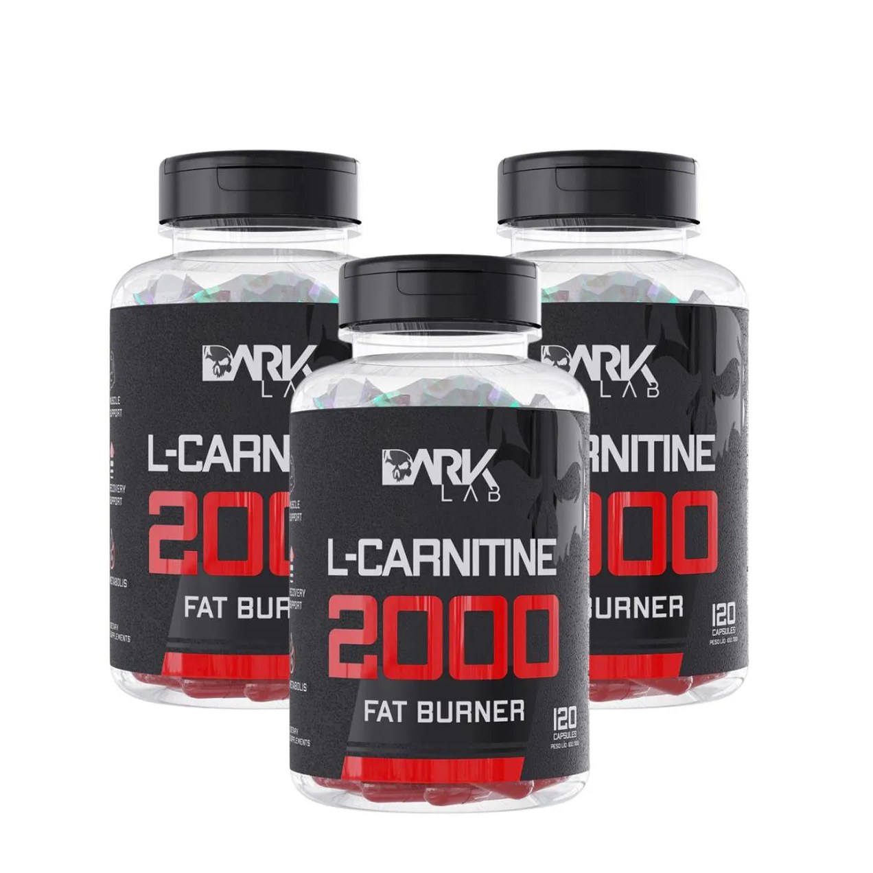 Kit 3x L-carnitina Dark Lab 120 cápsulas Neutro