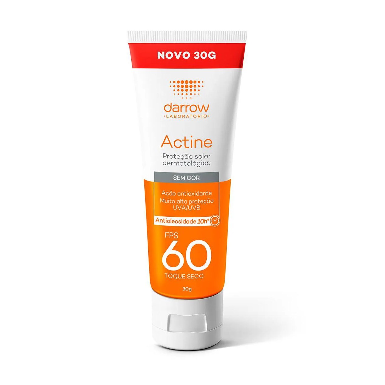 Protetor Solar Facial Darrow Actine FPS 60 Antioliosidade Toque Seco Sem Cor 30g