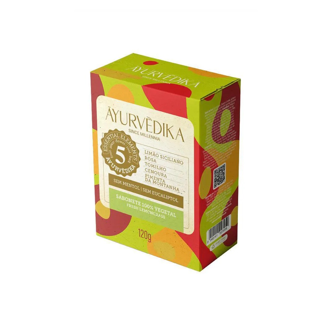 Sabonetes Em Barra 100% Vegetais Ayurvédika Fresh Lemongrass