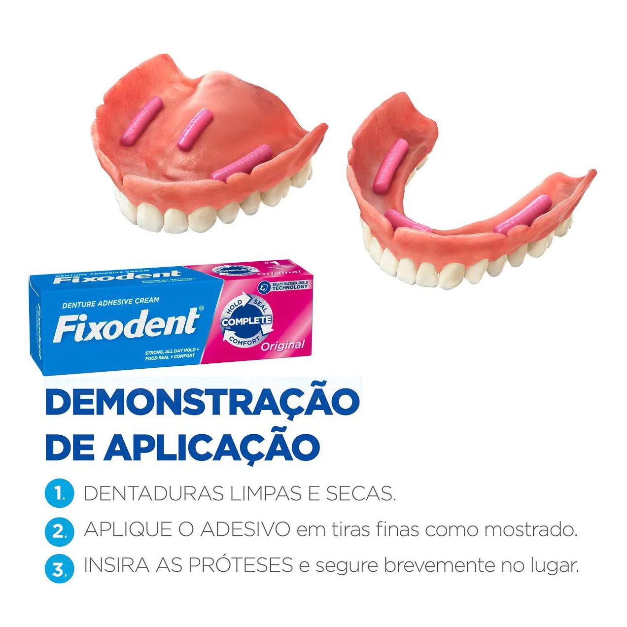 Creme Adesivo para Dentaduras Fixodent Original Pack Promocional com 50% de desconto na 2ª unidade