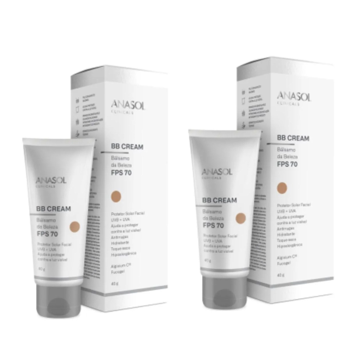 Kit C2 Bb Cream Fps70 com Cor 40g – Anasol