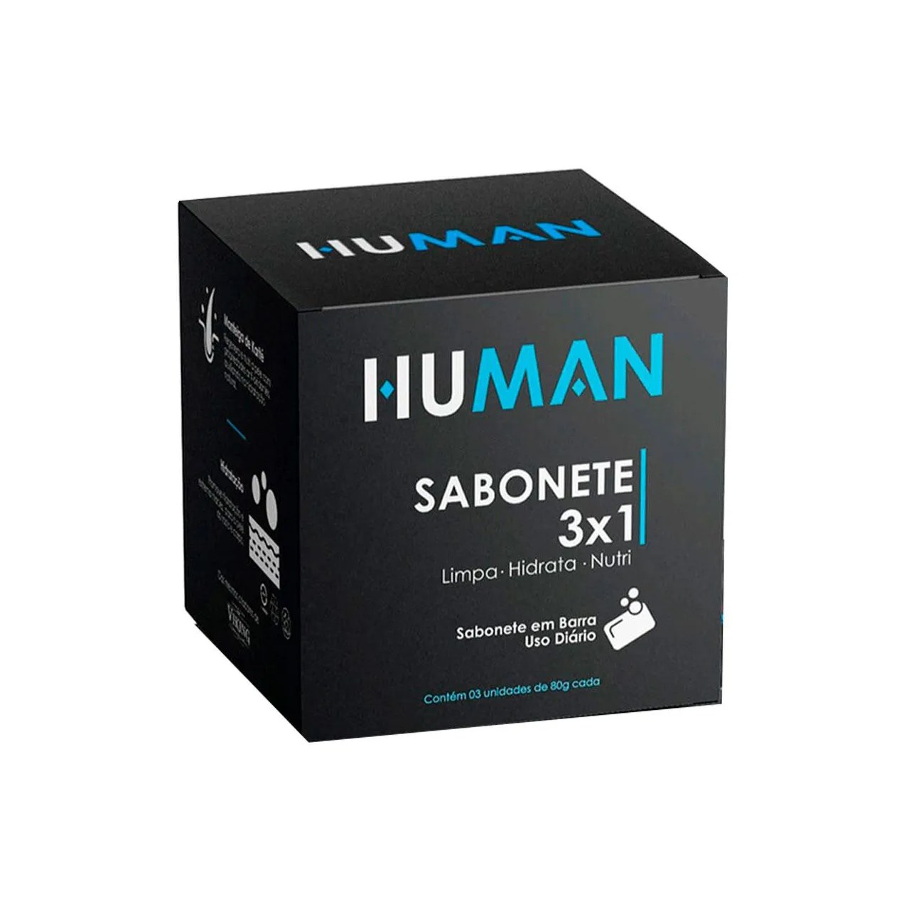 Sabonete 3x1 Human 3 unidades de 80g cada
