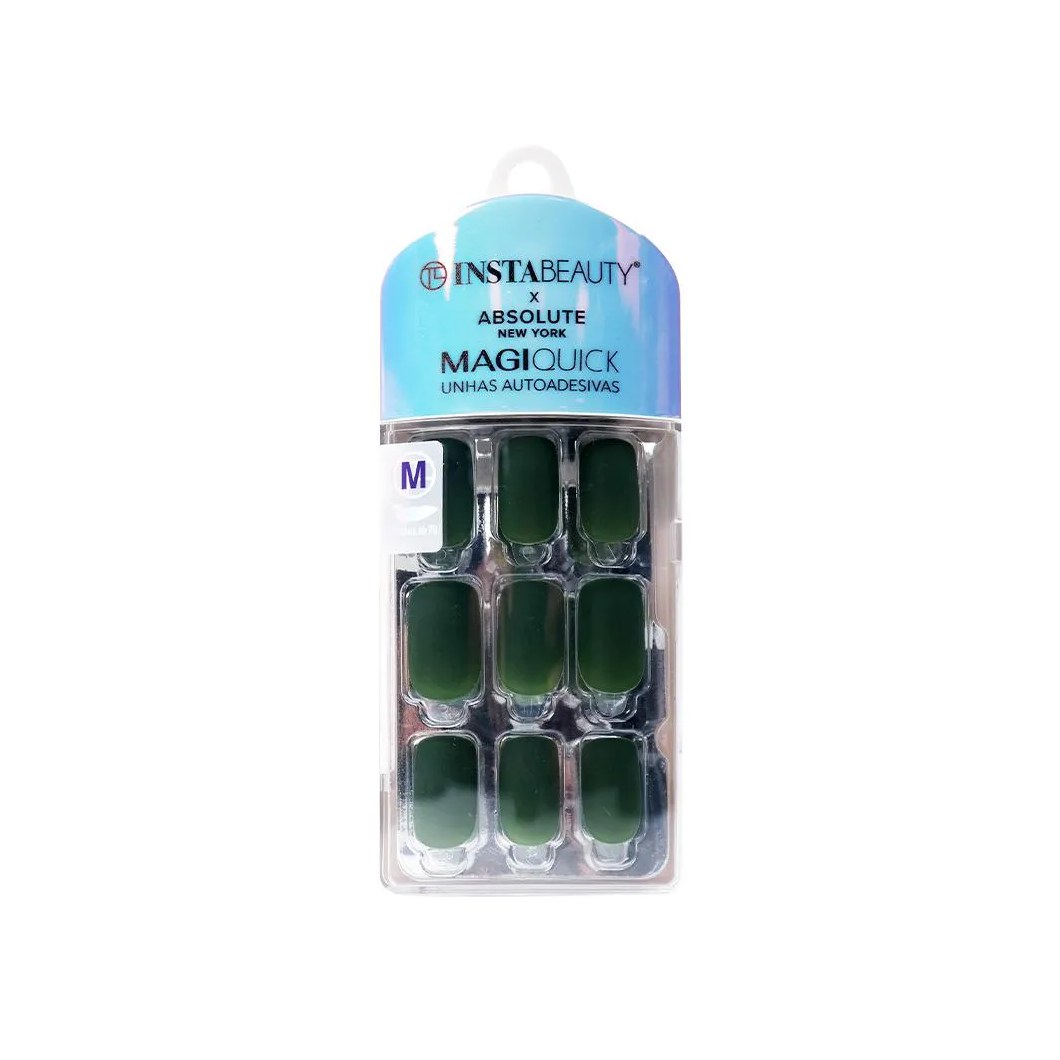 Unhas Autoadesivas Média Green - Absolute New York X Instabeauty