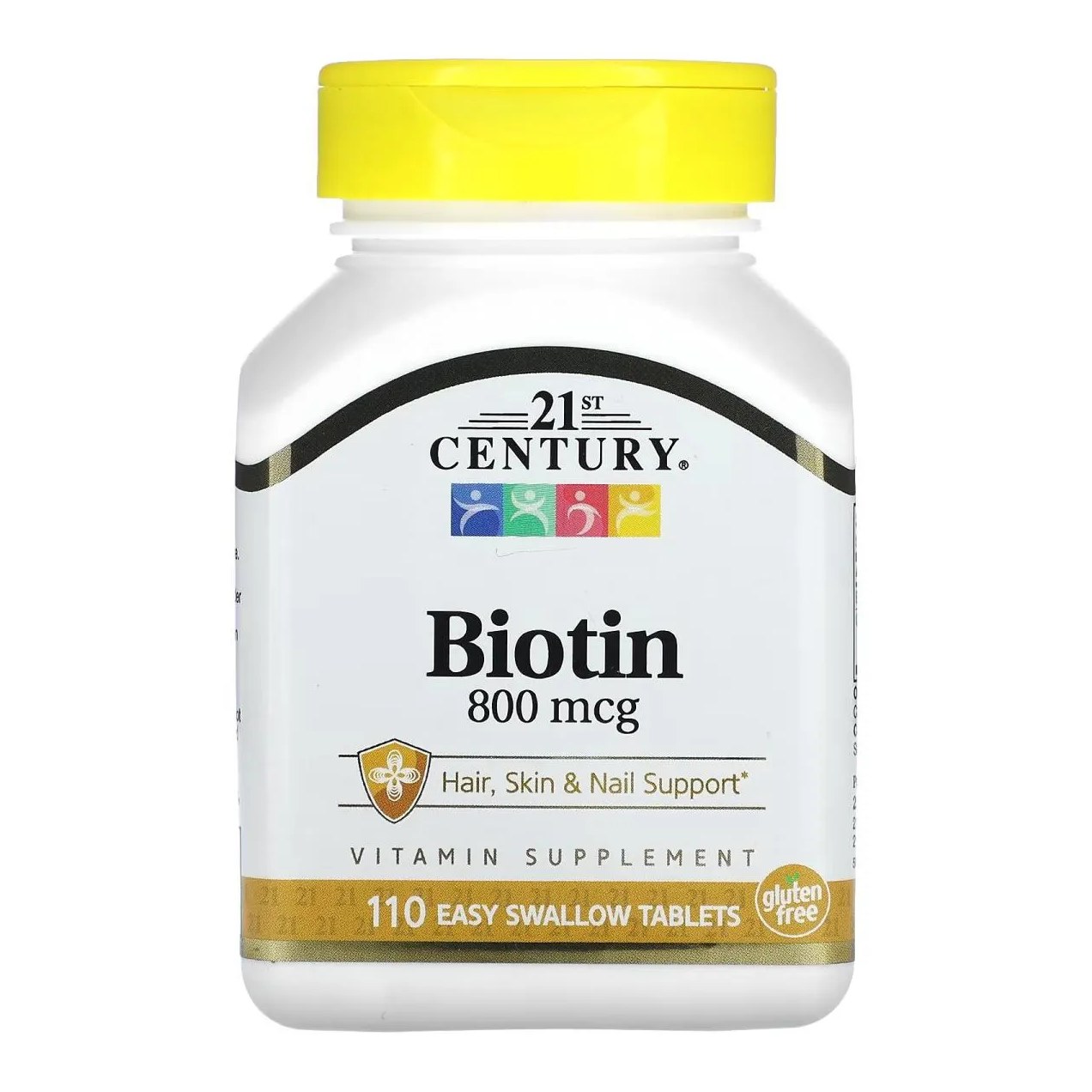 Biotina 800mcg 110 comprimidos Fáceis de Engolir 21st Century