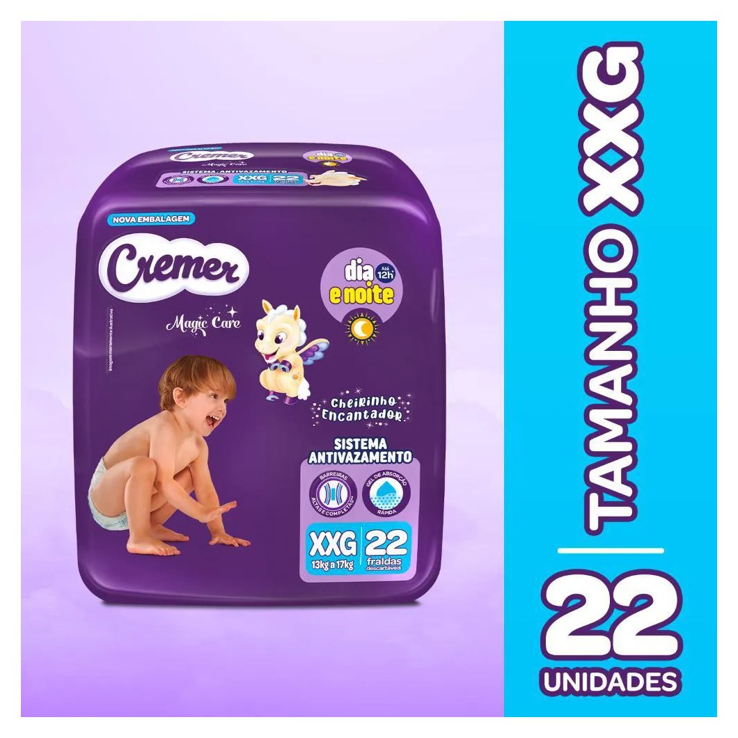 Fralda Cremer Econômica Xxg 22 unidades