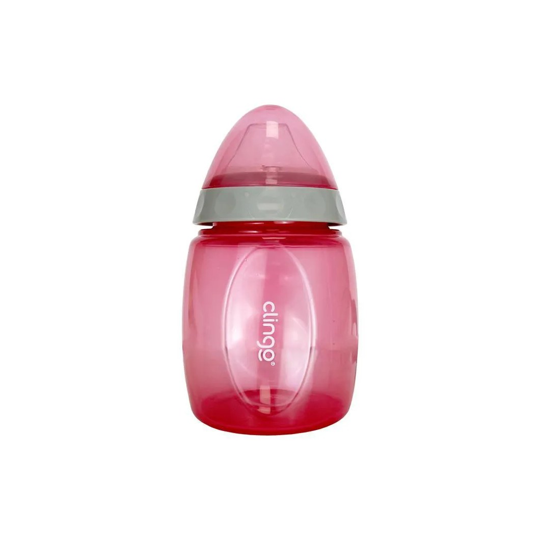 Copo com Alças e Bico em Silicone Rosa - Clingo