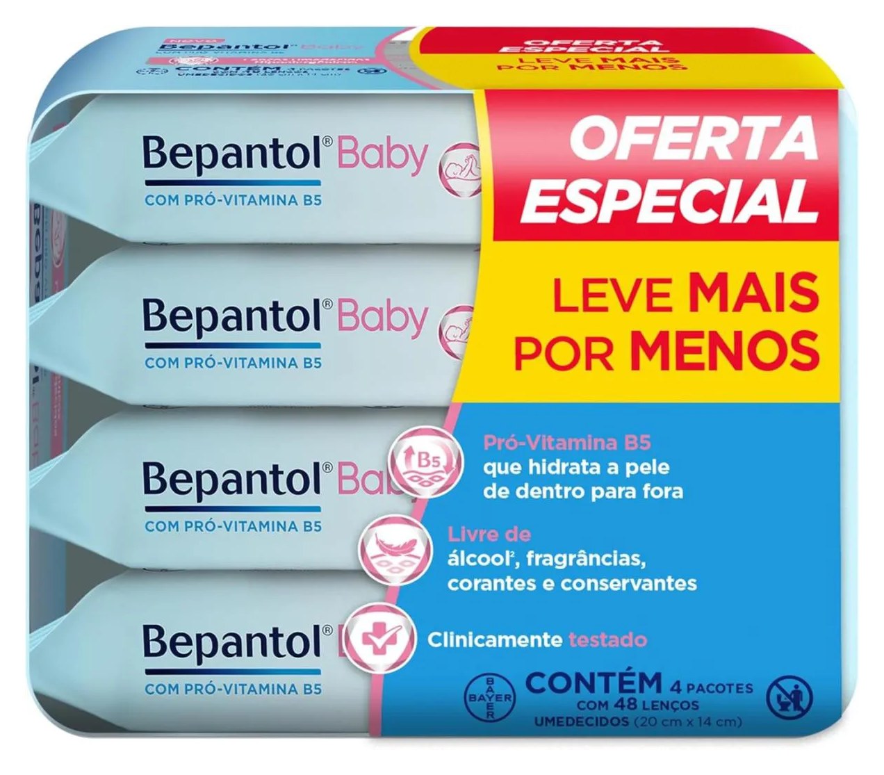Bepantol Baby Lenços Umedecidos Hipoalergênicos - Kit com 192 unidades