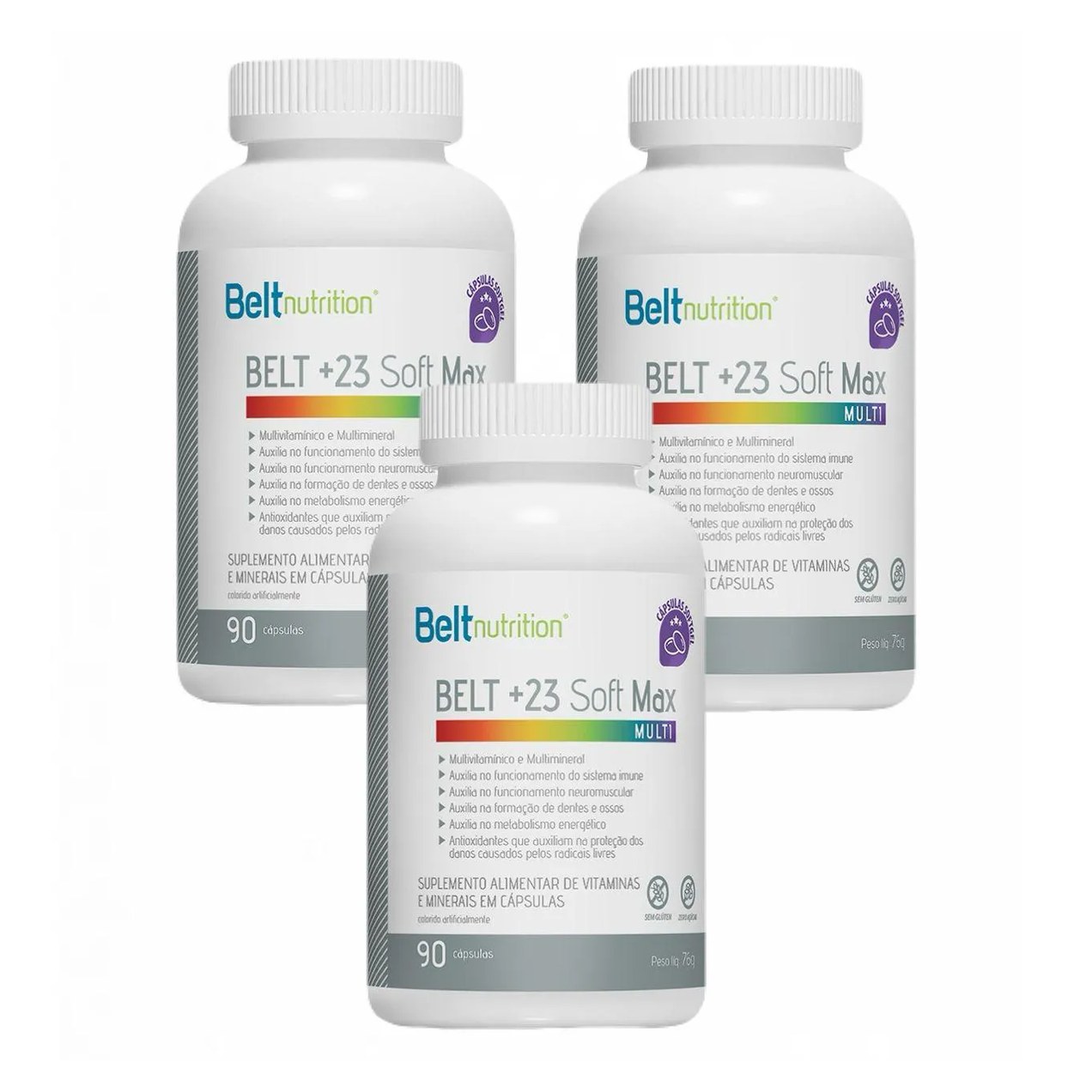 3x Belt +23 Soft Max - 90 cápsulas - Belt Nutrition