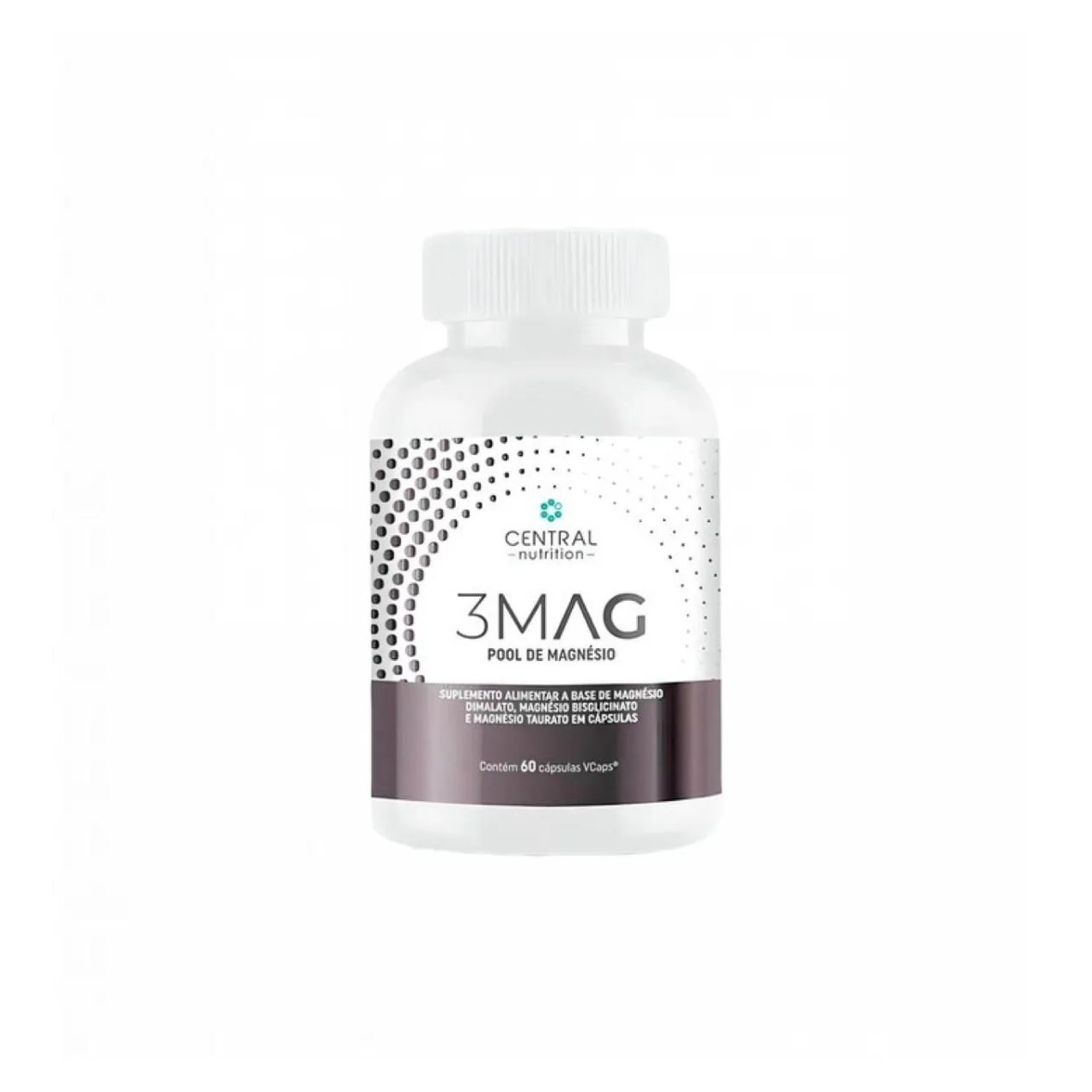 3 Mag Magnesio Quelato Taurato Dimalato Central Nutrition sem Sabor