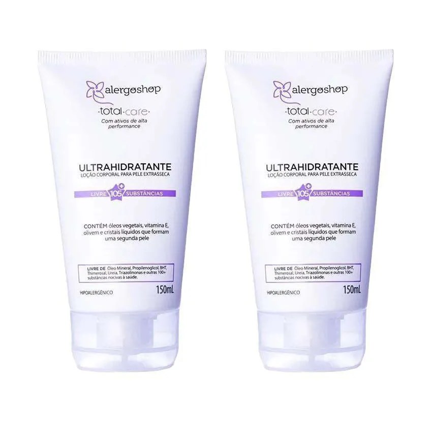 Kit 2 Loção Corporal Ultrahidratante Total Care Alergoshop 150ml