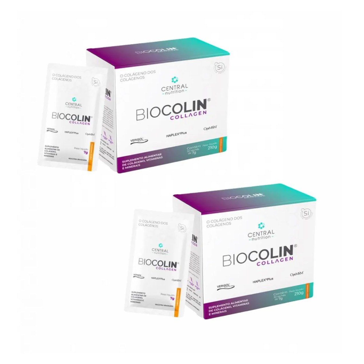 2x Biocolin Collagen - Central Nutrition - Tangerina 30 Sachês