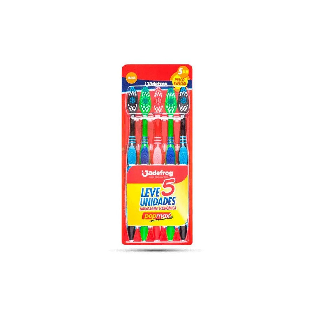 Escova Dental Jadepro Popmax Macia com 5un