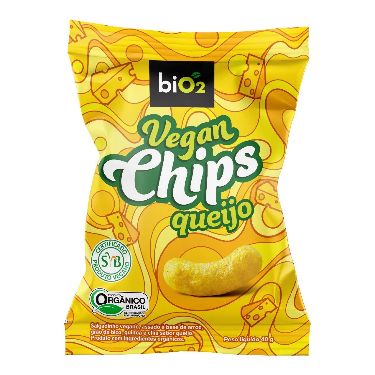 Salgadinho Orgânico biO2 Vegan Chips Queijo 40g