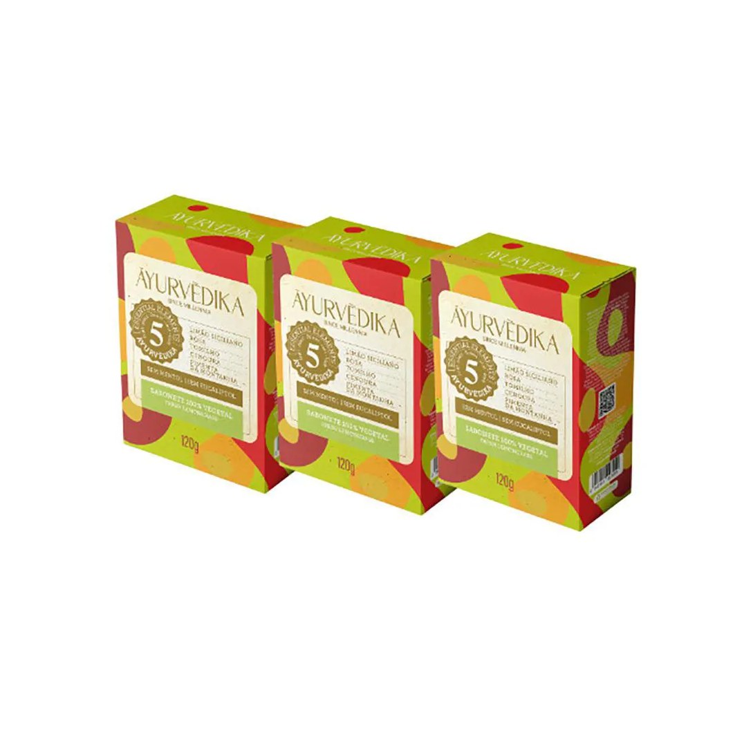 Kit 3 Sabonetes em Barra 100% Vegetais Fresh LemonGrass