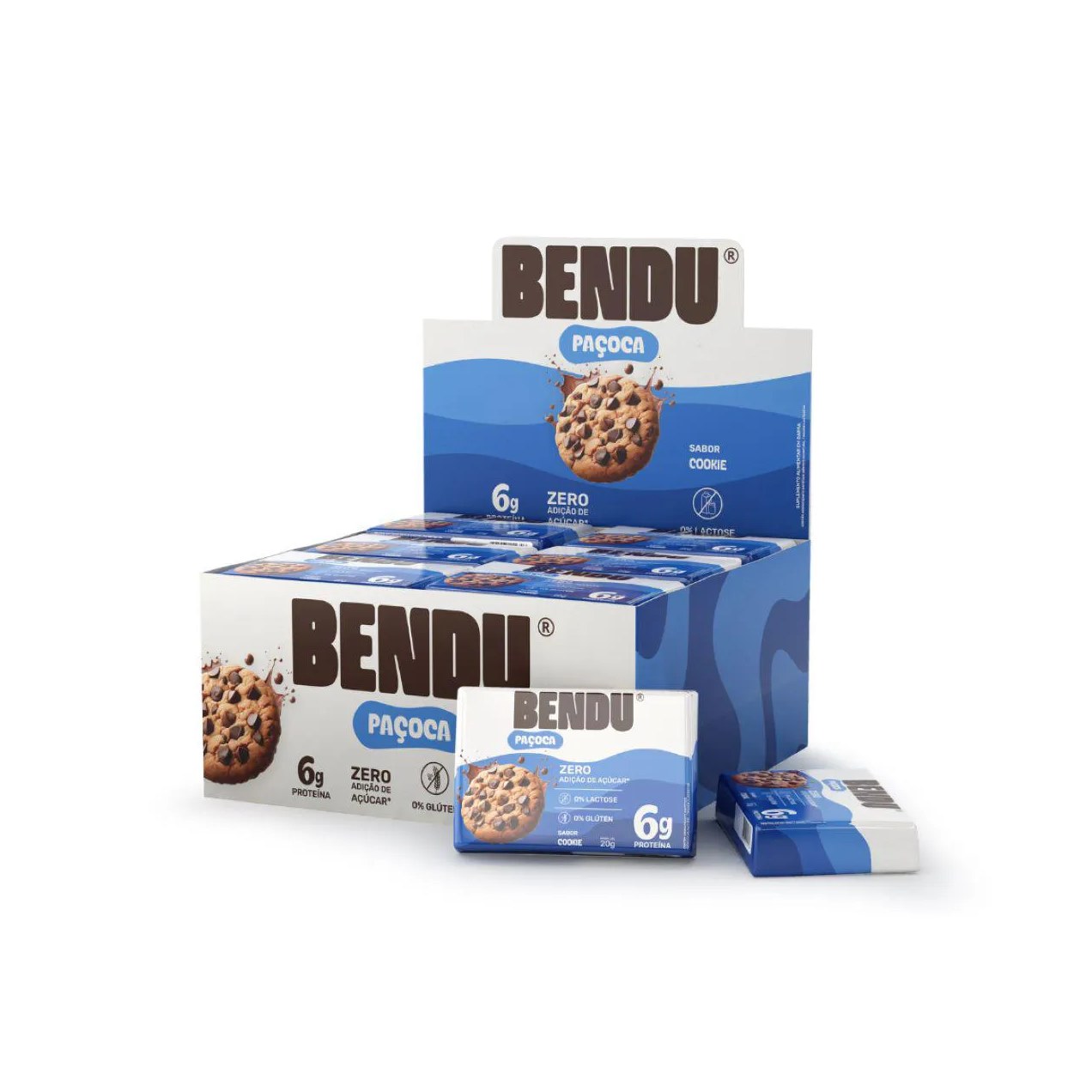 Paçoca Bendu Sabor Cookies 6g Proteína Zero Açúcar 20g