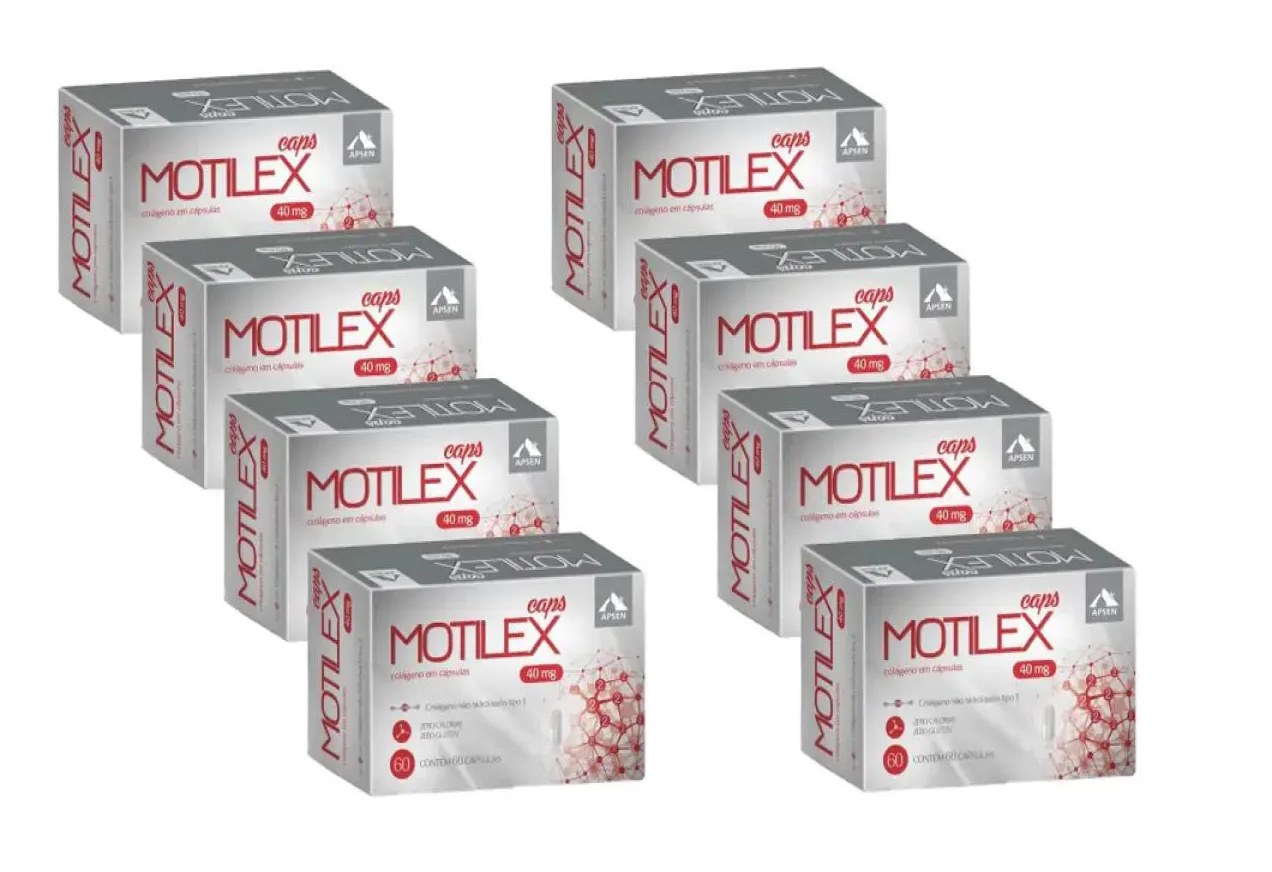 Motilex Kit C/8 Caixas C/60 cápsulas Cada - Colágeno Tipo 2 Puro