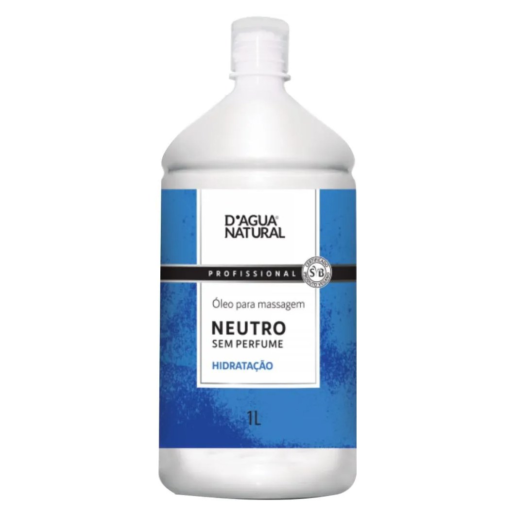 Oleo para Massagem Neutro Massoterapia 1lt D'agua Natural